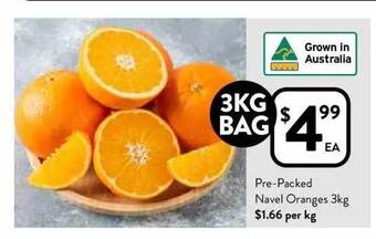 Foodworks Pre-packed navel oranges offer