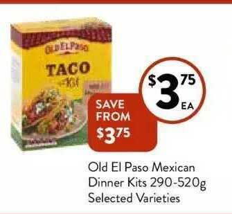 Foodworks Old el paso mexican dinner kits offer