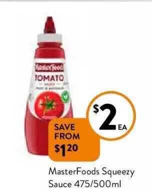 Foodworks Masterfoods squeezy sauce offer