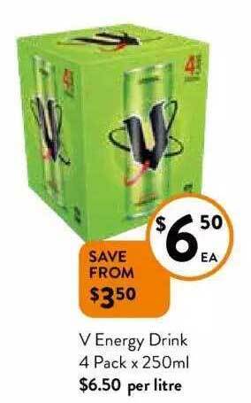 Foodworks V energy drink 4 pack offer