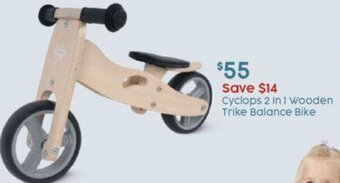 Cyclops 2 in 1 Wooden Trike Balance Bike