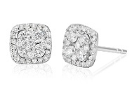 Shiels 9ct White Gold Radiant Diamond Stud Earrings offer