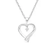Shiels 9ct White Gold Heart Shaped Channel Set Diamond Pendant offer