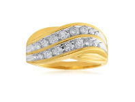 Shiels 9ct Yellow Gold 1/2 Carat Diamond Ring Set with 18 Stunning Brilliant Diamonds offer
