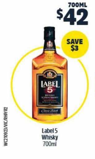 BWS Label 5 whisky offer