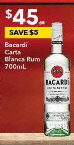 Ritchies Bacardí carta blanca rum offer