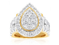 Shiels 9ct Yellow Gold 4 Carat Diamond Ring with Brilliant Cut Diamonds offer