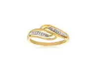 Shiels 9ct Yellow Gold Diamond Ring with 4 Brilliant Diamonds offer