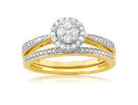 Shiels 9ct Yellow Gold 2-Ring Diamond Bridal Set with 0.20 Carat of Diamonds offer