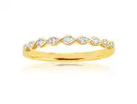 Shiels 9ct Yellow Gold Diamond Ring with 9 Brilliant Diamonds offer