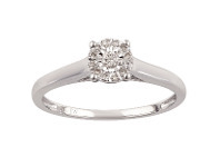 Shiels 9ct White Gold 10 Points Diamond Ring with 13 Brilliant Cut Diamonds offer