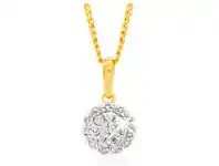 Shiels 9ct Yellow Gold Diamond Pendant Set with 20 Brilliant Diamonds offer