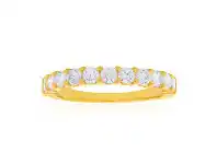 Shiels 18ct Yellow Gold Ring with 0.75 Carats of Diamonds Set with 11 Brilliant Daimonds offer