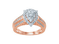 9ct Rose Gold 1 Carat Pear Shape Diamond Ring