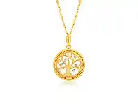 Shiels 9ct Yellow Gold "Tree of Life" Diamond Pendant Set with 5 Brilliant Diamonds offer