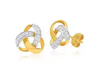 Shiels 9ct Yellow Gold Love Knot Diamond Stud Earrings offer