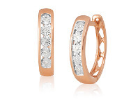 Shiels 9ct Rose Gold Diamond Hoop Earrings offer