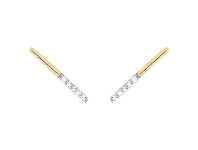Shiels 9ct Yellow Gold 0.05 Carat Diamond Bar Earrings with 10 Brilliant Cut Diamonds offer
