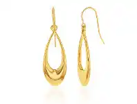 Shiels 9ct Yellow Gold Silverfilled Plain Oval Drop Earrings offer
