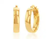 Shiels 9ct Silverfilled Yellow Gold Plain 15mm Hoop Earrings offer