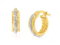 Shiels 9ct Silver Filled Double Sided Cubic Zirconia Earrings offer