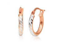 Shiels 9ct Rose Gold Silver Filled 2x10mm Hoop Earrings offer