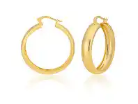 Shiels 9ct Yellow Gold Silver Filled 6x25mm Hoop Earrings offer