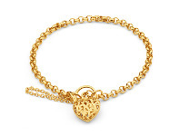 9ct Yellow Gold Copper Filled Belcher Padlock Bracelet