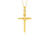 Shiels 9ct Yellow Gold Silverfilled Crucifix Pendant offer