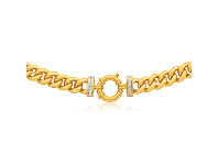 Shiels 9ct Yellow Gold Silver Filled Cubic Zirconia50cm Curb Chain offer
