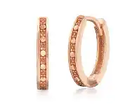 Shiels 9ct Rose Gold Textured Diamond Cut Huggies Earrings offer