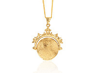 Shiels 9ct Silverfilled Yellow Gold Spinner Locket Pendant offer
