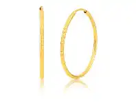 Shiels 9ct Yellow Gold Diamond-Cut Hoops 25mm offer