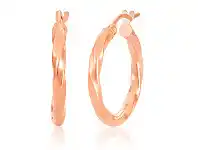 Shiels 9ct Rose Gold Twist 15mm Hoops Earrings offer