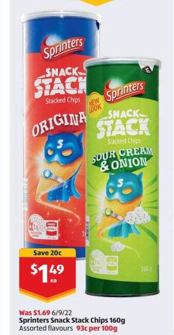 ALDI Sprinters snack stack chips offer