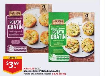 ALDI Seasons pride potato gratin offer
