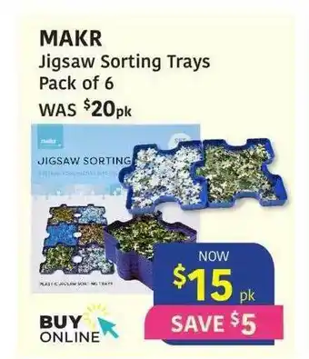 Makr jigsaw sorting trays pack of 6