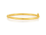 Shiels 9ct Yellow Gold 3mm Hinged Polished Baby Bangle offer