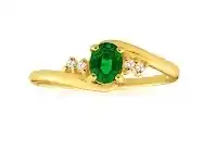 Shiels 9ct Yellow Gold Created Emerald + Cubic Zirconia Ring offer