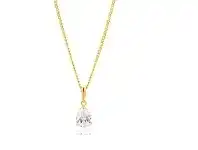 Shiels 9ct Yellow Gold Teardrop Zirconia Pendant offer