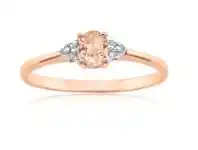 Shiels 9ct Rose Gold Morganite Ring with Diamonds offer