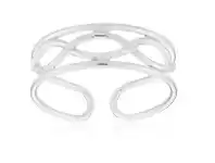 Sterling Silver Criss Cross Torque Toe Ring