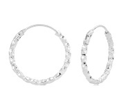 Shiels Sterling Silver 21mm Fancy Hoops offer