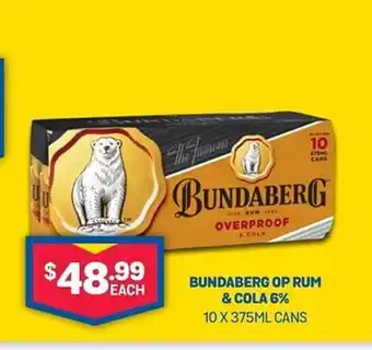 Bottlemart Bundaberg op rum & cola 6% offer
