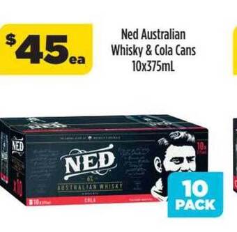 Liquorland Ned australian whisky & cola cans offer