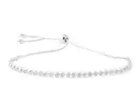 Shiels Sterling Silver Adjustable Zirconia Slider Bracelet offer