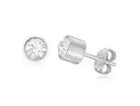 Shiels Forte Stainless Steel Swarovski Crystal Stud Earrings offer