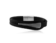 Shiels Stainless Steel and Leather Multi Strap Bracelet offer