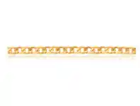Shiels 9ct Yellow Gold Silver Filled Super Flat Bev Curb 200 Gauge 21cm Bracelet offer