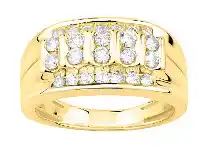 Shiels 9ct Yellow Gold 1 Carat Diamond Mens Ring offer
